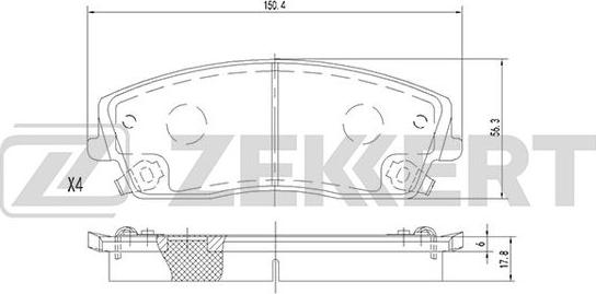 Zekkert BS-2107 - Гальмівні колодки, дискові гальма autozip.com.ua