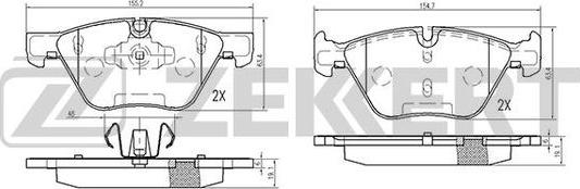 Zekkert BS-2139 - Гальмівні колодки, дискові гальма autozip.com.ua