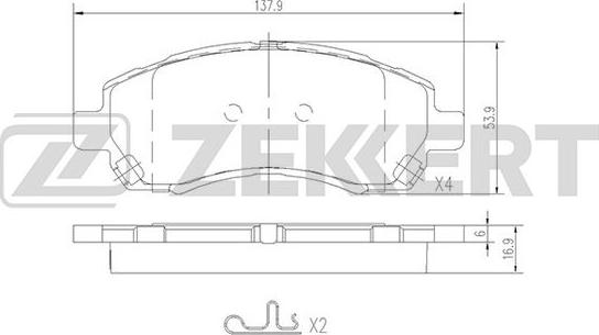 Zekkert BS-2134 - Гальмівні колодки, дискові гальма autozip.com.ua