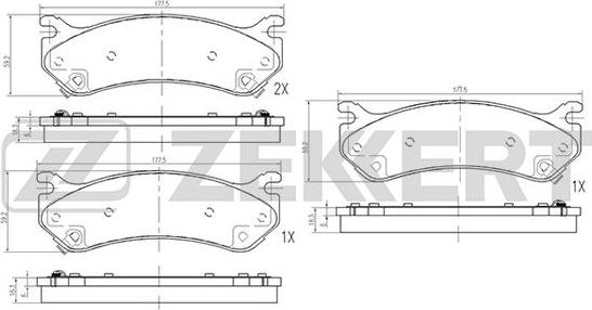 Zekkert BS-2128 - Гальмівні колодки, дискові гальма autozip.com.ua