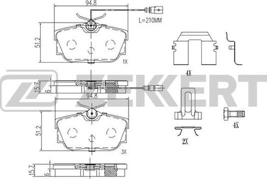 Zekkert BS-2895 - Гальмівні колодки, дискові гальма autozip.com.ua