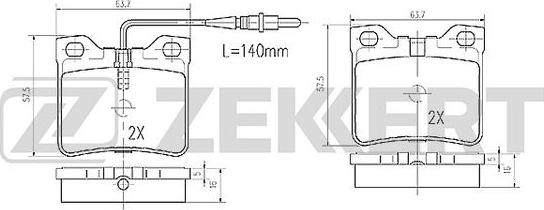 Zekkert BS-2890 - Гальмівні колодки, дискові гальма autozip.com.ua