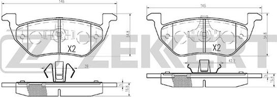 Zekkert BS-2848 - Гальмівні колодки, дискові гальма autozip.com.ua