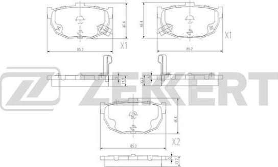 Zekkert BS-2856 - Гальмівні колодки, дискові гальма autozip.com.ua