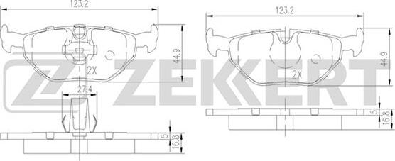 Zekkert BS-2850 - Гальмівні колодки, дискові гальма autozip.com.ua