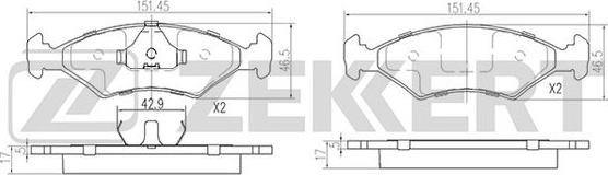 Zekkert BS-2853 - Гальмівні колодки, дискові гальма autozip.com.ua