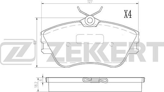 Zekkert BS-2867 - Гальмівні колодки, дискові гальма autozip.com.ua