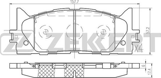 Zekkert BS-2804 - Гальмівні колодки, дискові гальма autozip.com.ua