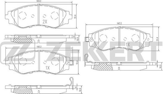 Zekkert BS-2810 - Гальмівні колодки, дискові гальма autozip.com.ua