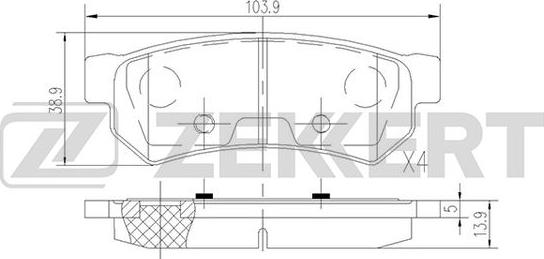 Zekkert BS-2813 - Гальмівні колодки, дискові гальма autozip.com.ua