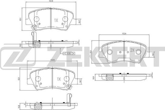 Zekkert BS-2817 - Гальмівні колодки, дискові гальма autozip.com.ua