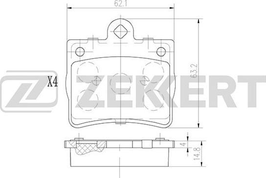 Zekkert BS-2889 - Гальмівні колодки, дискові гальма autozip.com.ua