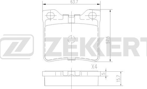 Zekkert BS-2887 - Гальмівні колодки, дискові гальма autozip.com.ua