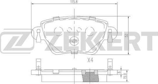 Zekkert BS-2838 - Гальмівні колодки, дискові гальма autozip.com.ua