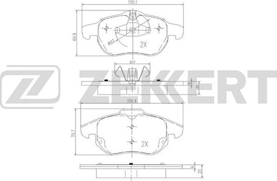 Zekkert BS-2829 - Гальмівні колодки, дискові гальма autozip.com.ua