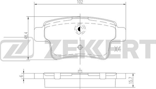 Zekkert BS-2824 - Гальмівні колодки, дискові гальма autozip.com.ua