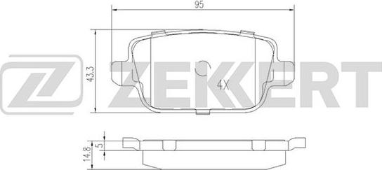 Zekkert BS-2821 - Гальмівні колодки, дискові гальма autozip.com.ua