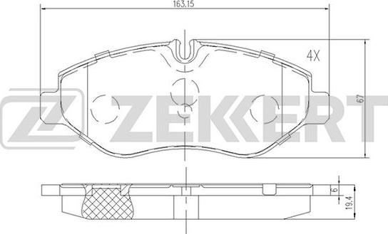 Zekkert BS-2823 - Гальмівні колодки, дискові гальма autozip.com.ua