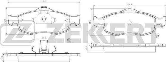 Zekkert BS-2870 - Гальмівні колодки, дискові гальма autozip.com.ua