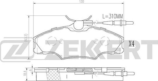 Zekkert BS-2878 - Гальмівні колодки, дискові гальма autozip.com.ua