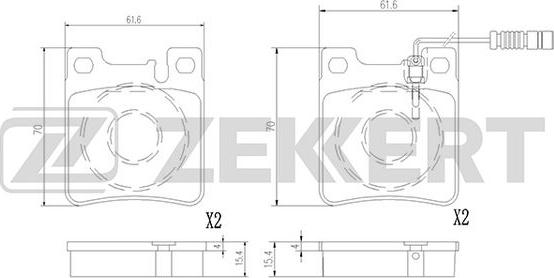 Zekkert BS-2873 - Гальмівні колодки, дискові гальма autozip.com.ua