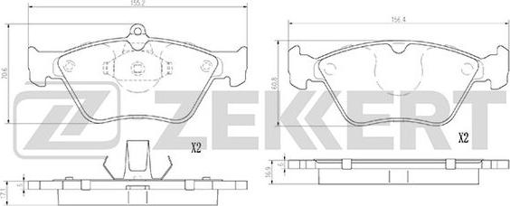 Zekkert BS-2877 - Гальмівні колодки, дискові гальма autozip.com.ua