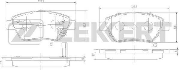 Zekkert BS-2343 - Гальмівні колодки, дискові гальма autozip.com.ua