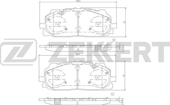 Zekkert BS-2385 - Гальмівні колодки, дискові гальма autozip.com.ua