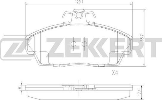 Zekkert BS-2386 - Гальмівні колодки, дискові гальма autozip.com.ua