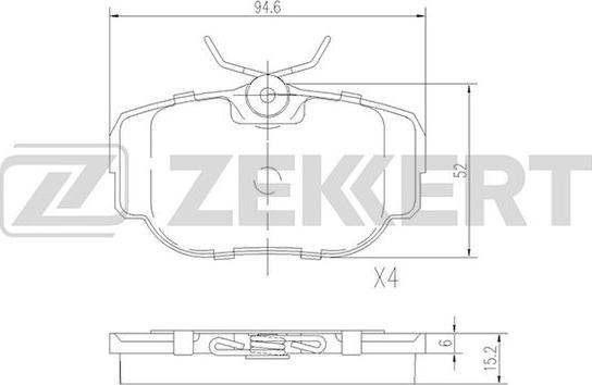 Zekkert BS-2380 - Гальмівні колодки, дискові гальма autozip.com.ua