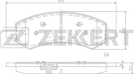 Zekkert BS-2383 - Гальмівні колодки, дискові гальма autozip.com.ua