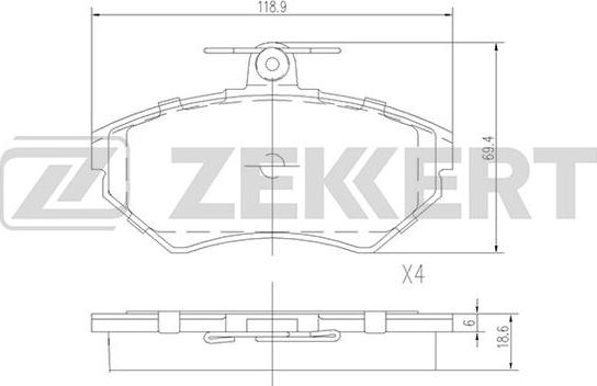Zekkert BS-2387 - Гальмівні колодки, дискові гальма autozip.com.ua