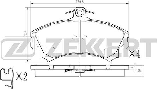 Zekkert BS-2229 - Гальмівні колодки, дискові гальма autozip.com.ua