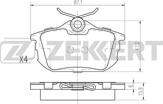 Zekkert BS-2226 - Гальмівні колодки, дискові гальма autozip.com.ua