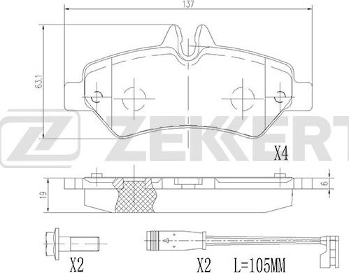 Zekkert BS-2791 - Гальмівні колодки, дискові гальма autozip.com.ua