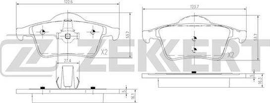 Zekkert BS-2759 - Гальмівні колодки, дискові гальма autozip.com.ua