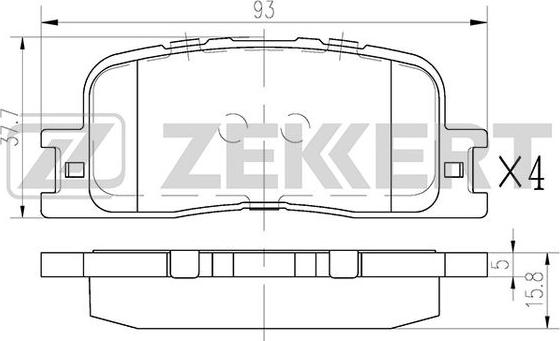 Zekkert BS-2705 - Гальмівні колодки, дискові гальма autozip.com.ua