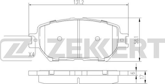 Zekkert BS-2706 - Гальмівні колодки, дискові гальма autozip.com.ua