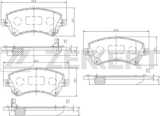 Zekkert BS-2707 - Гальмівні колодки, дискові гальма autozip.com.ua