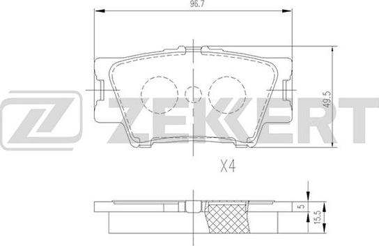 Zekkert BS-2715 - Гальмівні колодки, дискові гальма autozip.com.ua