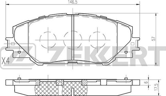 Zekkert BS-2716 - Гальмівні колодки, дискові гальма autozip.com.ua