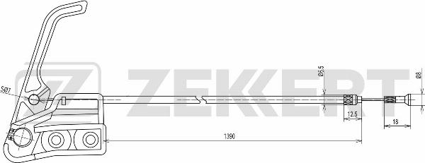 Zekkert BZ-1914 - Тросик замка капота autozip.com.ua