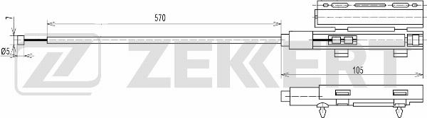 Zekkert BZ-1912 - Тросик замка капота autozip.com.ua