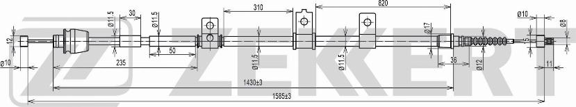 Zekkert BZ-1069 - Трос, гальмівна система autozip.com.ua