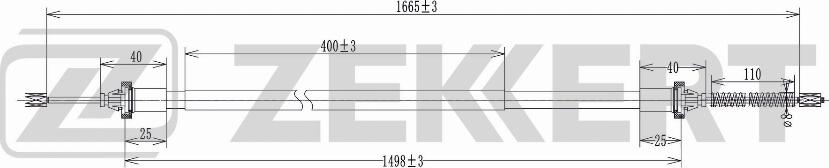 Zekkert BZ-1085 - Трос, гальмівна система autozip.com.ua