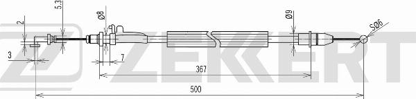 Zekkert BZ-1399 - Трос, замок дверей autozip.com.ua