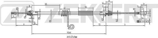 Zekkert BZ-1244 - Трос, гальмівна система autozip.com.ua