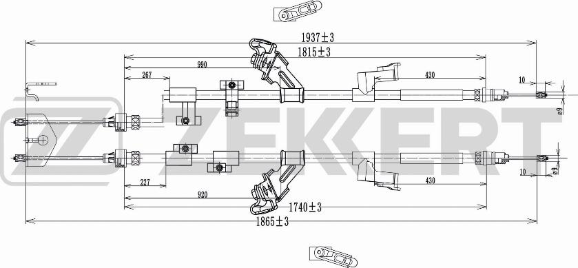 Zekkert BZ-1262 - Трос, гальмівна система autozip.com.ua