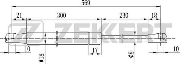 Zekkert GF-1995 - Газова пружина, кришка багажник autozip.com.ua