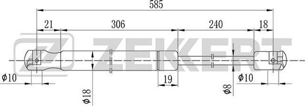 Zekkert GF-1905 - Газова пружина, кришка багажник autozip.com.ua